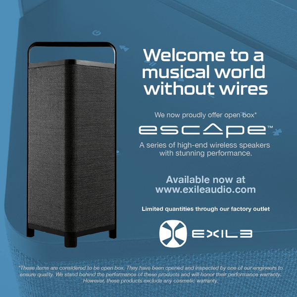 Now offering open box Escape® <br>Wireless Speakers in our <br>Factory Outlet. <b>Now 35% off<b></b></b>